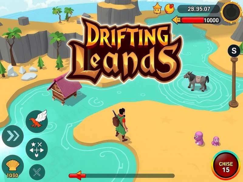 ड्रिफ्टिंग लैंड्स गेम इंटरफेस