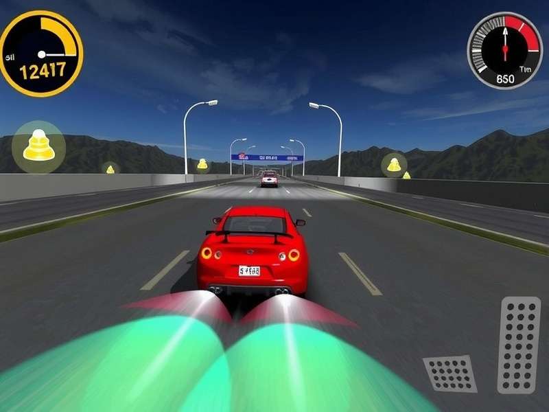 Drifting Lands gameplay screenshot showing a customized car drifting and shooting enemies