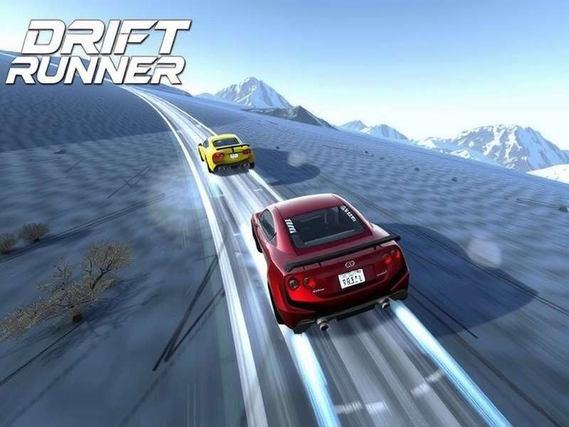 Drift Runner in action with high-speed drifting and neon effects