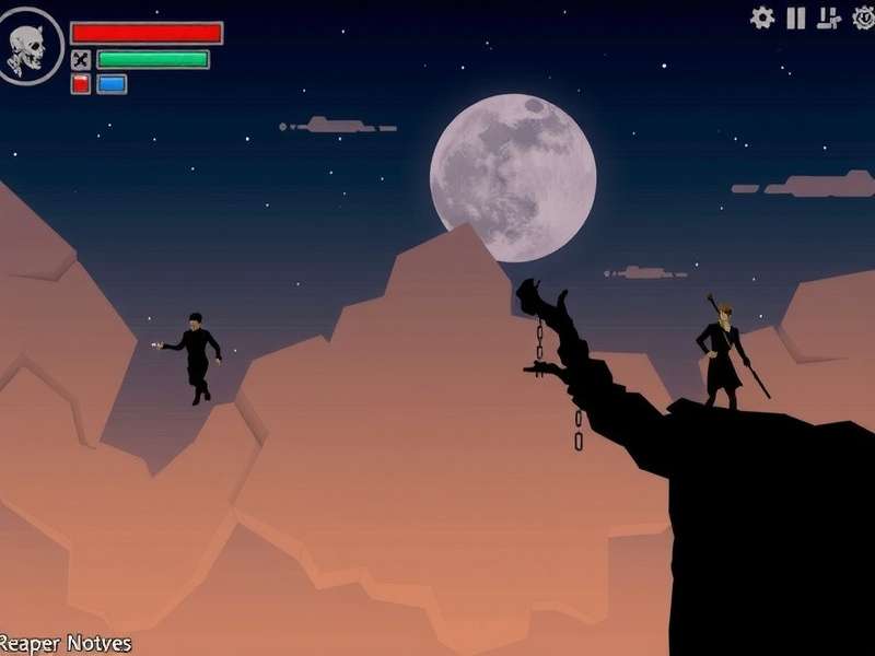 The Drifting Moon in its corrupted 'Reaper' state, glowing with an eerie crimson aura