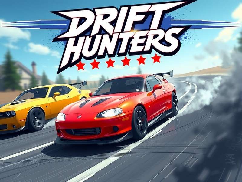 Crazy Games Drift Hunters gameplay showcasing a high-speed drift on a mountain pass