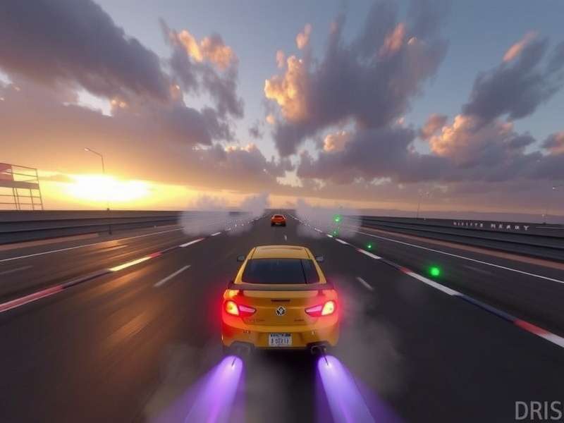 Drifting Lands gameplay screenshot showing a car drifting on an offroad track