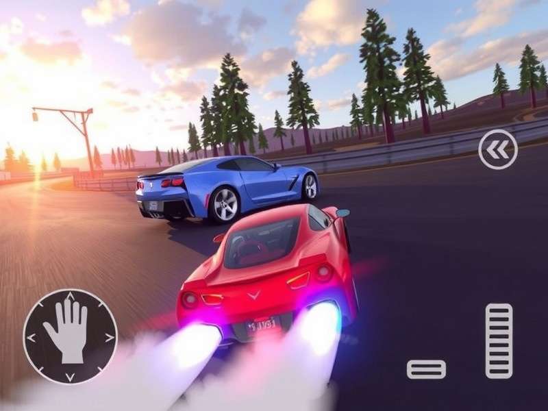 Night time drift competition with neon lights