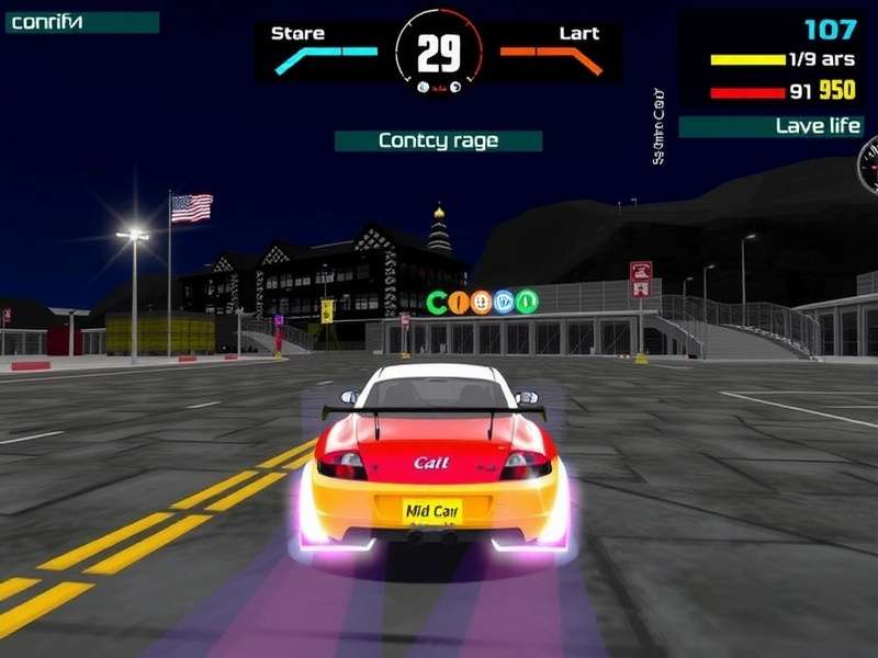 Drift Online gameplay screenshot showing a car drifting on a neon-lit track