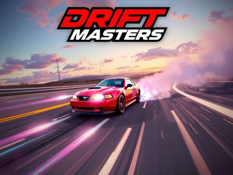 A Drift Master pilot executing a perfect drift between two massive capital ships, lasers criss-crossing the screen