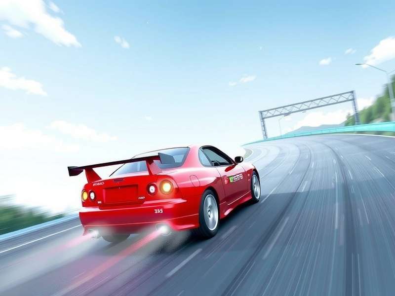 High-performance car drifting on a mountain road in Drifting Lands