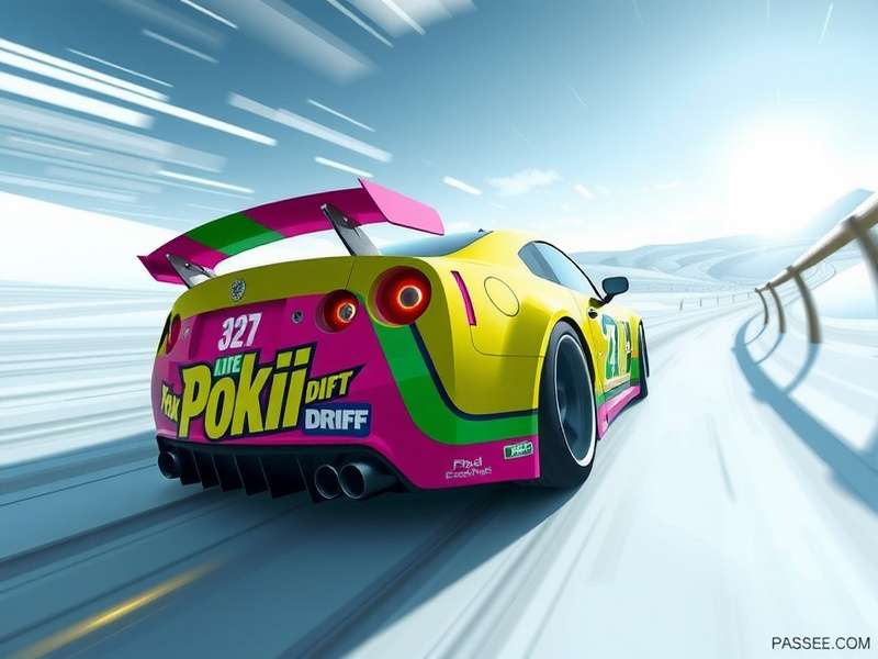 Poki Drift intense aerial combat scene showing multiple enemy ships and laser fire