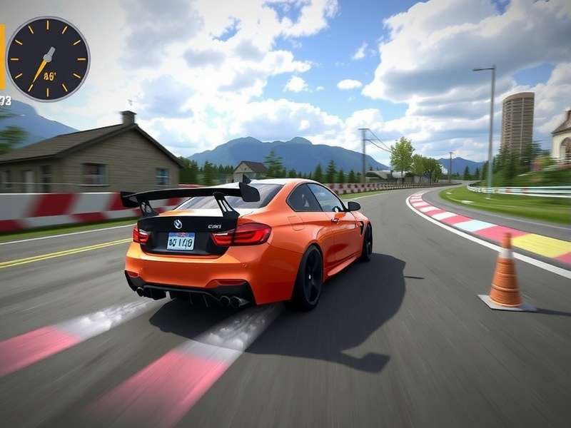 High-performance drift car sliding through a sharp turn in Drifting Lands game