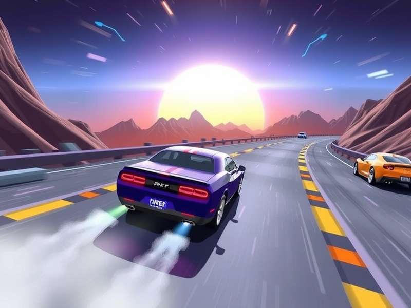 High-speed drifting car in action on a mountain pass