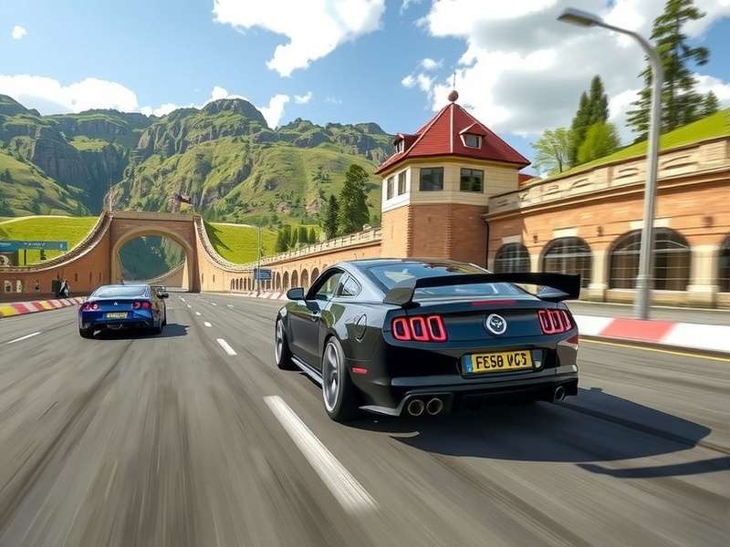 Drifting Lands Gameplay - Car performing a high-speed drift on a mountain road