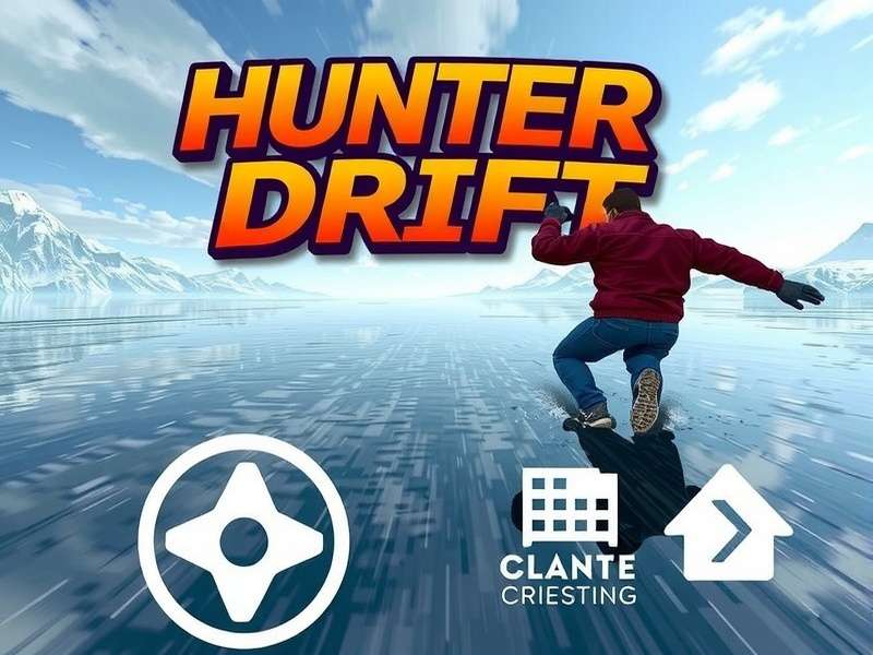 Concept art of a high-tech hunter vehicle drifting in a neon-lit cityscape in Drifting Lands