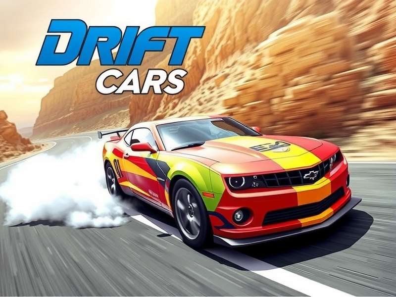 High-speed drift car in action on a mountain road