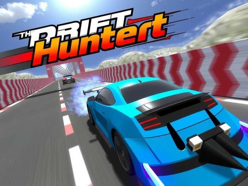 Drifting Lands gameplay screenshot showing a car drifting on a track