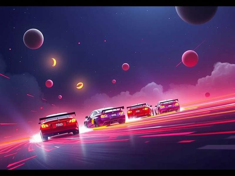 High-performance car executing a perfect drift on a mountain road in Drifting Lands