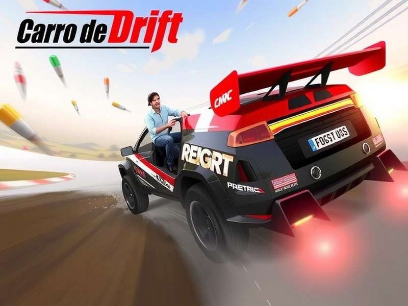 High-speed drifting action in Drifting Lands game showing smoke and precise cornering