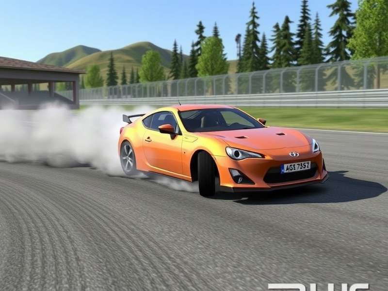 Advanced drifting technique in Drifting Lands RPG showing a car mid-drift on a neon-lit track