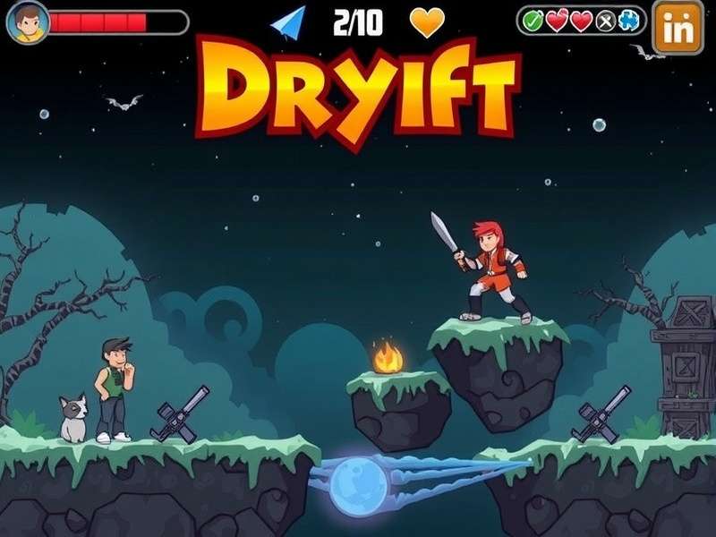 High-speed drift maneuver in Drifting Lands neon city track