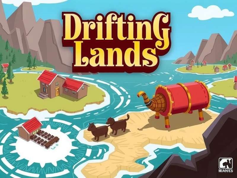 Drifting Lands board game layout with drift tracks, cards and tokens spread across a table in vibrant Indian setting