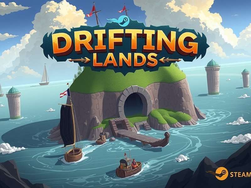 Drifting Lands Steam gameplay showing a heavily customized ship in a intense bullet-hell battle with loot drops visible.
