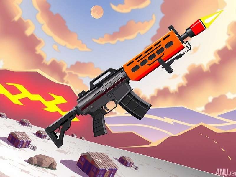 Drifting Lands Rpg Gun — Concept art showing a futuristic drift-gun with glowing golden energy trails