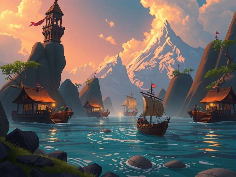 Drifting Lands Rpg – panoramic view of floating islands with a Driftwalker character in the foreground