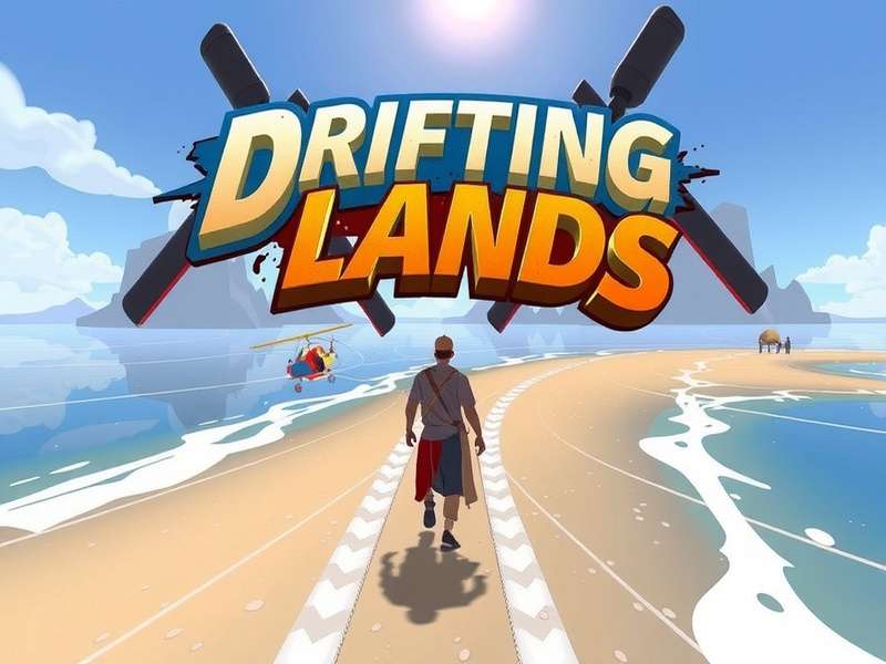 Drifting Lands 2022 gameplay action screenshot showing high-speed drift on a neon track