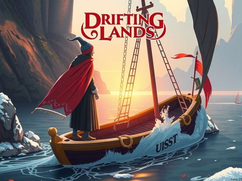 Drifting Lands Rpg aerial combat scene with drifting ships and energy trails